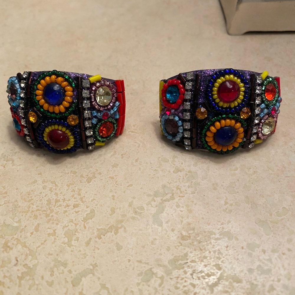 Beaded clip on earrings